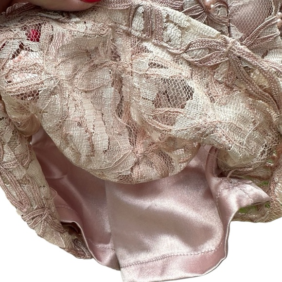 Scala Beaded Soutache Lace Gown Maxi Dress Pale Baby Pink Small Sleeveless - Picture 11 of 17